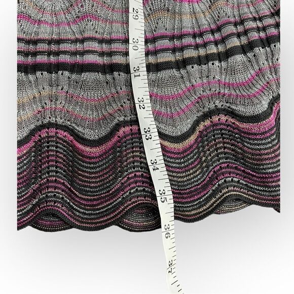 M Missoni Long Sleeve Grey Chevron Multicolor Bottom  Knit Dress - XS - Picture 5 of 5